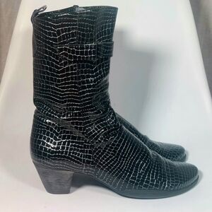 Arche LN Mid-calf Boots Croc Patent Leather, EU41/9.5, EUC